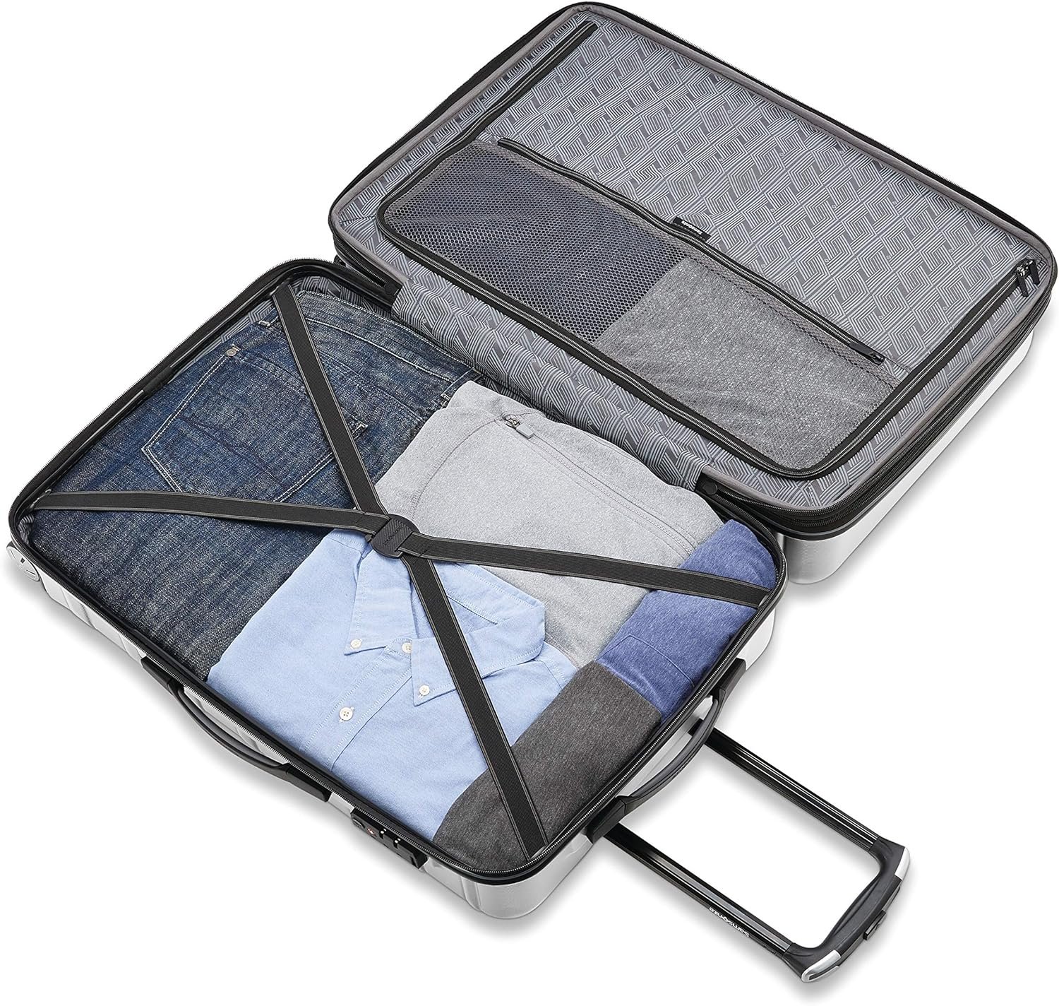 Samsonite Omni 2 Hardside Expandable Luggage with Spinner Wheels, Arctic Silver, 2-Piece Set (Carry-on/Large) - Image 7