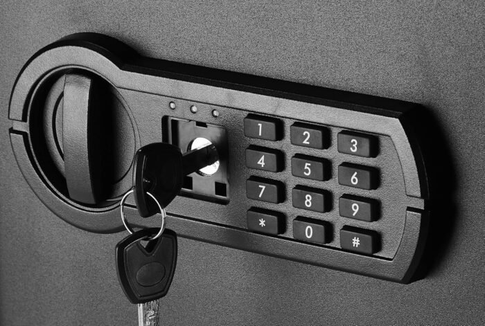 Amazon Basics Small Safe For Home, Steel Security, Electronic, Programmable Keypad Lock Box, 1.8 Cubic Feet, Black - Image 6