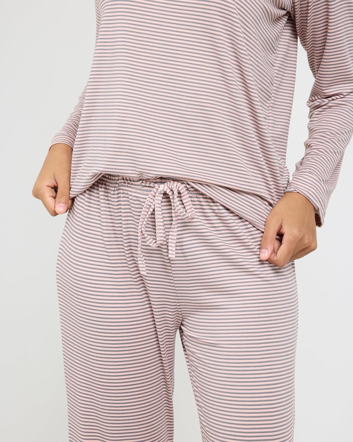 Real Essentials 2 Pack: Women's Pajama Set - Choose from Short Sleeve with Pocket or Long Sleeve without Pocket - Image 5