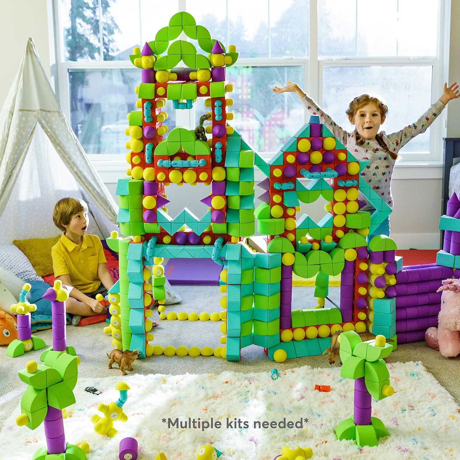 Magnetic Foam Blocks – STEM Preschool Toys for Children, Toddlers, Boys and Girls, The Ultimate Bath Toy – 100 Piece Set with Toy Chest, Bath Building Blocks, Engineering Toys for Kids 3-6 - Image 9