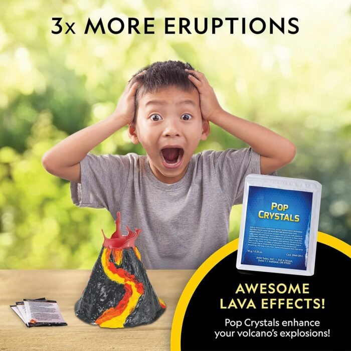 NATIONAL GEOGRAPHIC Ultimate Volcano Kit – Erupting Volcano Science Kit for Kids, 3X More Eruptions, Pop Crystals Create Exciting Sounds, STEM Science & Educational Toys (Amazon Exclusive) - Image 2
