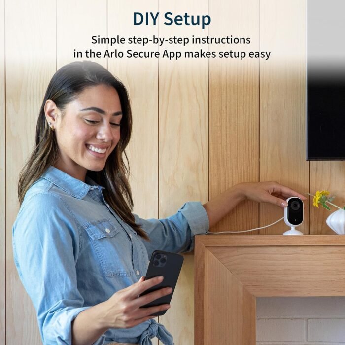 Arlo Essential Security Camera 2K | Indoor Only| 2nd Gen | Baby Monitor & Pet Camera | Wired Automated Privacy Shield, 2-Way Audio, Night Vision, Live Stream, Motion Alerts & Notifications White,1 Cam - Image 8