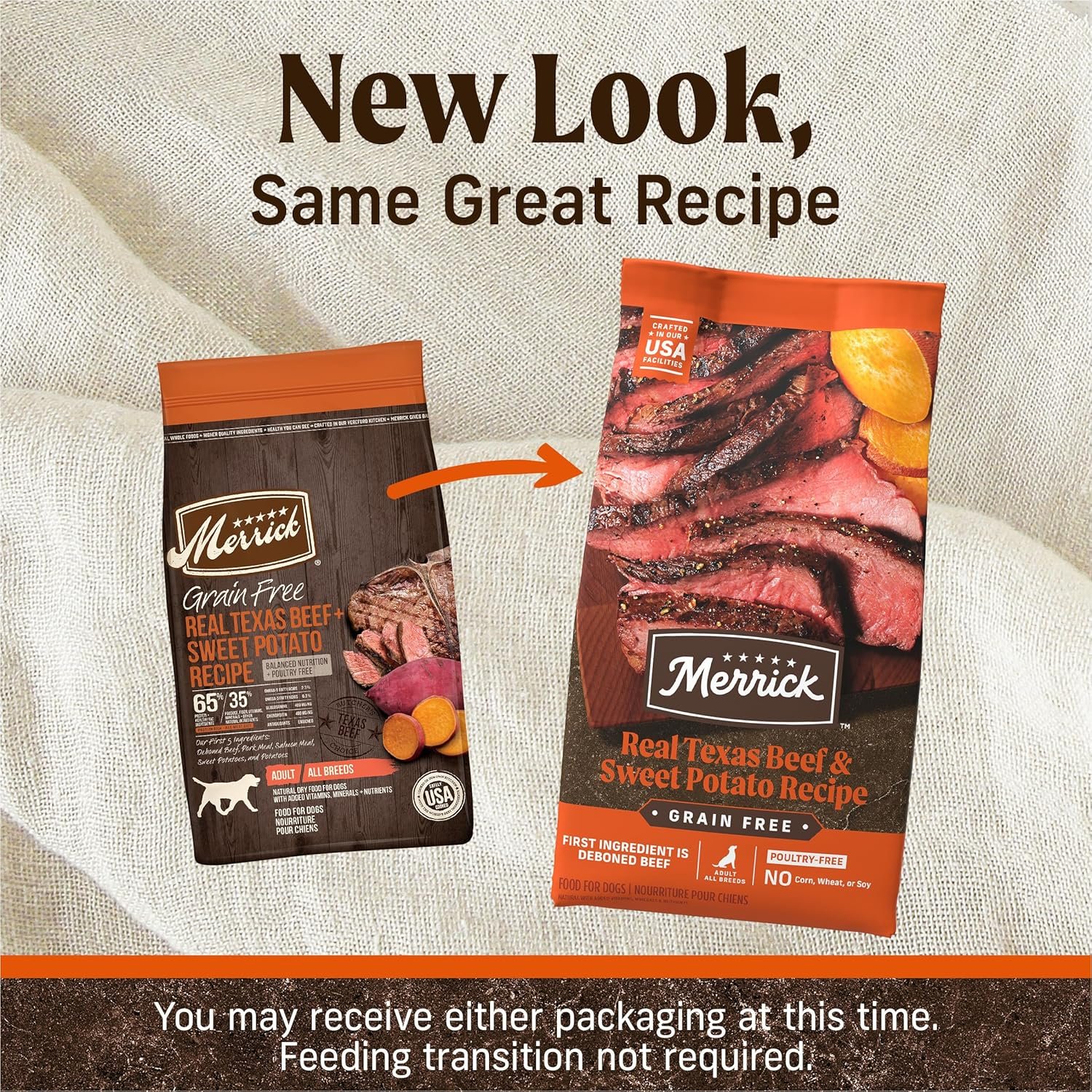 Merrick Premium Grain Free Dry Adult Dog Food, Wholesome And Natural Kibble, Real Texas Beef And Sweet Potato - 22.0 lb. Bag - Image 2