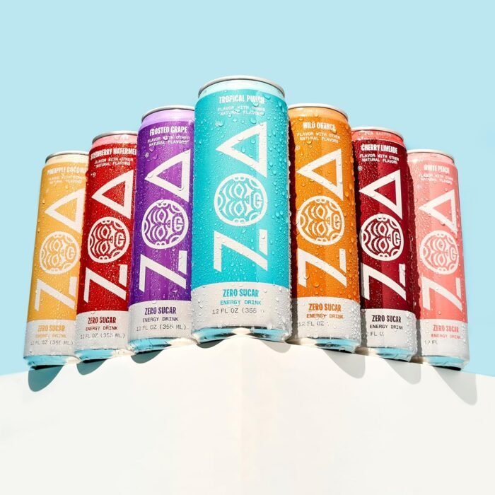 ZOA Zero Sugar Energy Drinks, White Peach - Sugar Free with Electrolytes, Healthy Vitamin C, Amino Acids, Essential B-Vitamins, and Caffeine from Green Tea - 16 Fl Oz (12-Pack) - Image 6