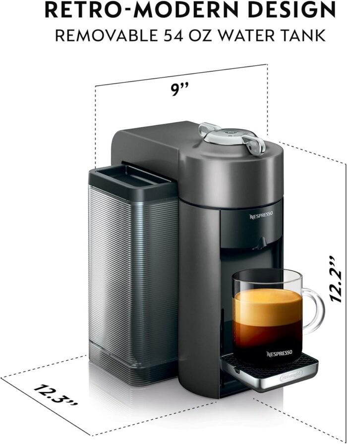 Nespresso Vertuo Coffee and Espresso Maker,1597 ml, by De'Longhi, Graphite Metal - Image 2