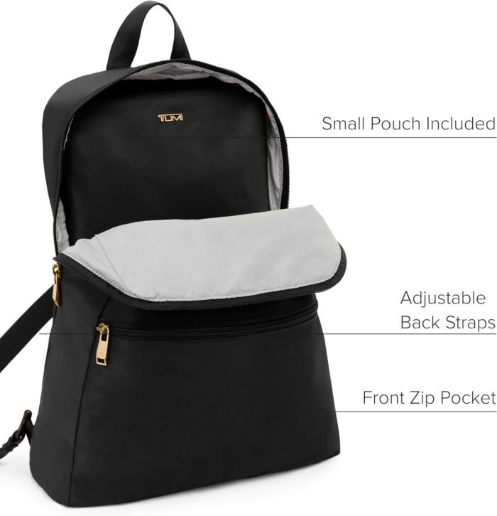 TUMI - Just In Case Foldable Backpack - Lightweight, Compact Travel Backpack - For One Bag Travel - 15.5" X 12.3" X 4.5" - Black with Gold Hardware - Image 4