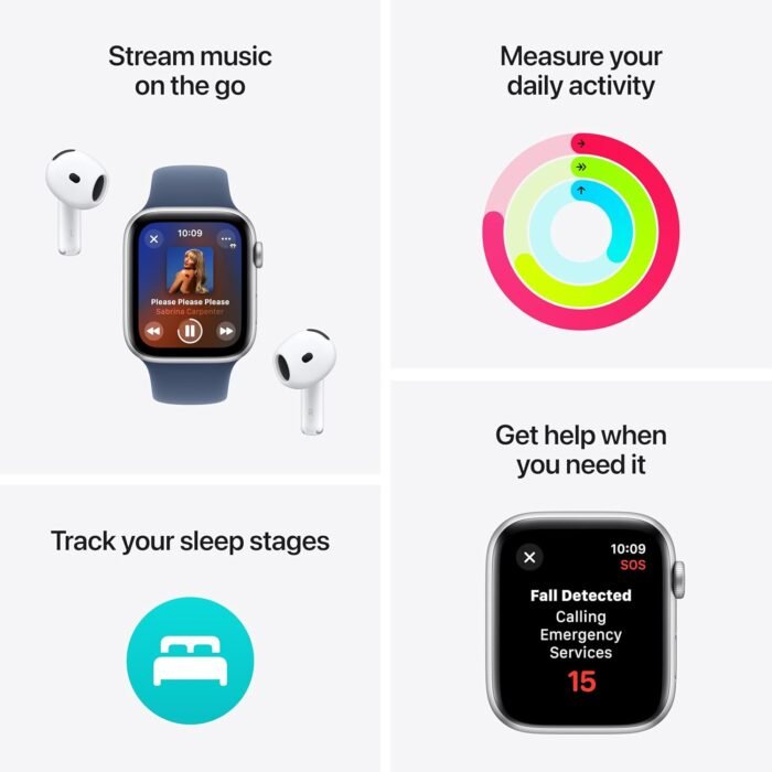 Apple Watch SE (2nd Gen) [GPS 40mm] Smartwatch with Aluminum Case with Silver Sport Loop. Fitness & Sleep Tracker, Crash Detection, Heart Rate Monitor, Retina Display, Carbon Neutral - Image 3