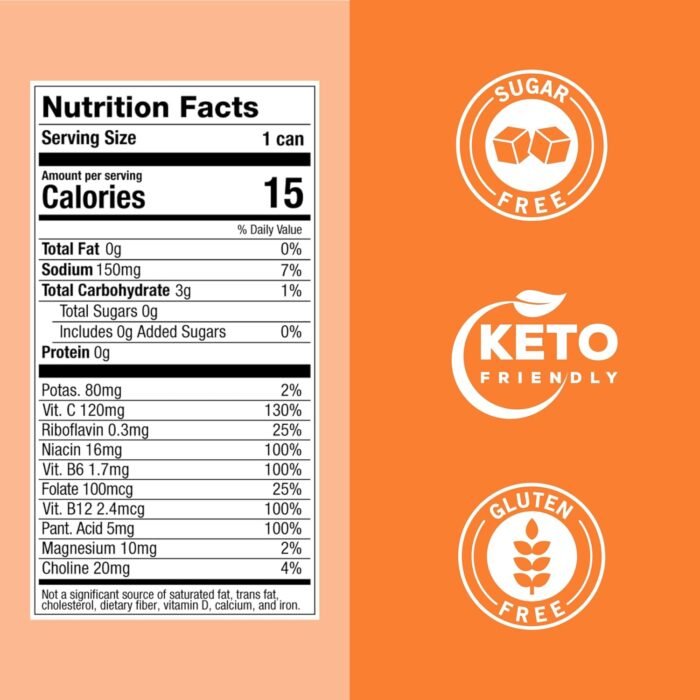 ZOA Zero Sugar Energy Drinks, Wild Orange - Sugar Free with Electrolytes, Healthy Vitamin C, Amino Acids, Essential B-Vitamins, and Caffeine from Green Tea - 16 Fl Oz (12-Pack) - Image 4