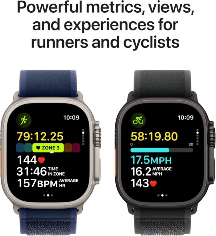 Apple Watch Ultra 2 [GPS + Cellular 49mm] Smartwatch, Sport Watch with Black Titanium Case with Dark Green Alpine Loop - M. Fitness Tracker, Precision GPS, Action Button, Carbon Neutral - Image 4
