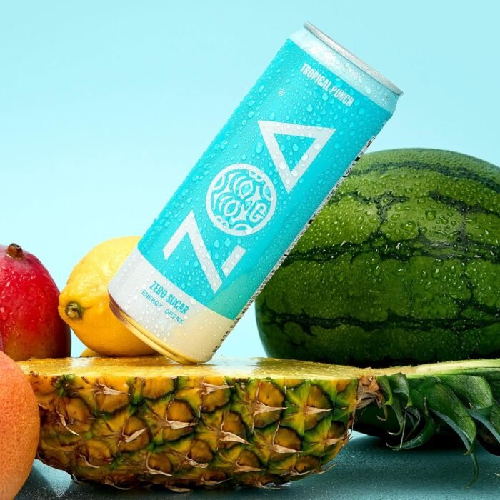 ZOA Zero Sugar Energy Drinks, Tropical Punch - Sugar Free with Electrolytes, Healthy Vitamin C, Amino Acids, Essential B-Vitamins, and Caffeine from Green Tea - 12 Fl Oz (12-Pack) - Image 3