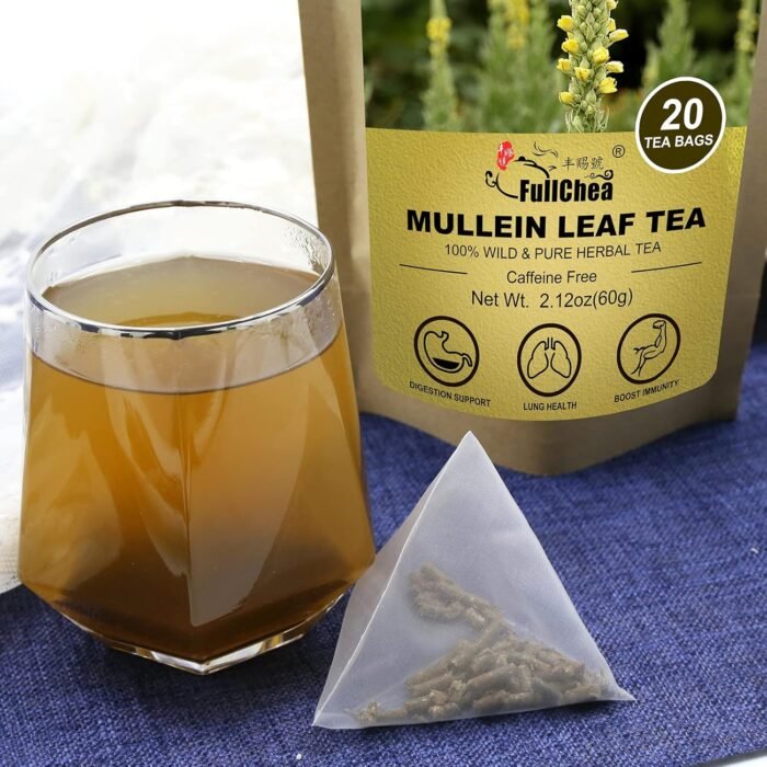 FullChea -Mullein Leaf Tea Bags, 20 Teabags, 3g/bag For Lungs - Non-GMO - Caffeine-free - Natural Healthy Herbal Tea For Detox & Respiratory Support - Image 4