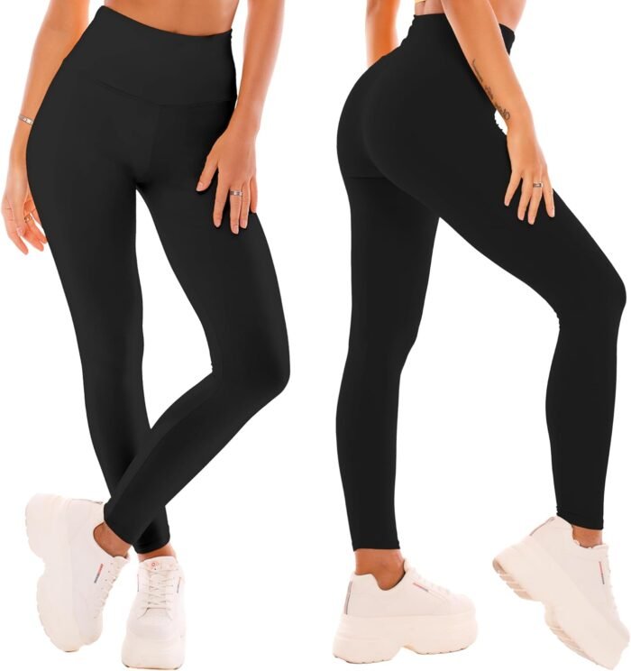 SINOPHANT High Waisted Leggings for Women - Full Length Capri Buttery Soft Yoga Pants for Workout Athletic - Image 2