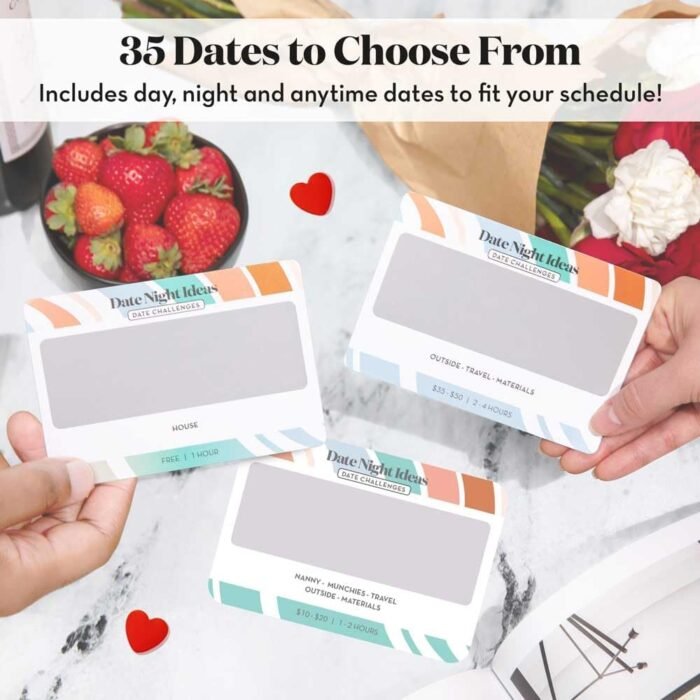 Romantic Couples Valentines Day Gifts for Her, Him - Fun & Adventurous Scratch Off Date Night Ideas Card Game - Birthday Gifts for Boyfriend, Girlfriend, Wife, Husband, Engagement or Anniversaries