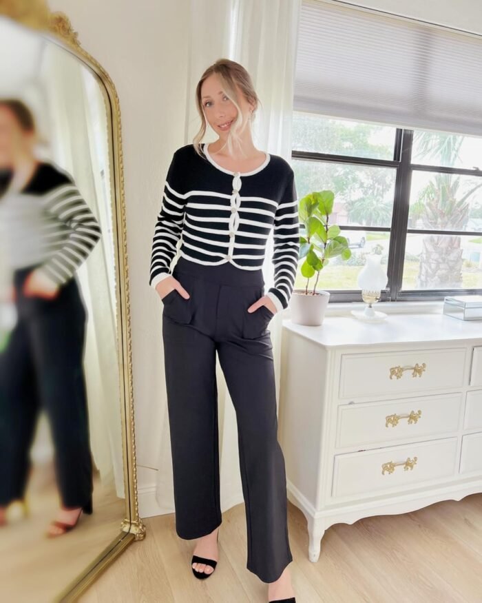 G4Free Yoga Pants Women Wide Leg Pants with Pockets High Waist Stretch Dress Casual Sweatpants Petite/Regular/Tall - Image 3