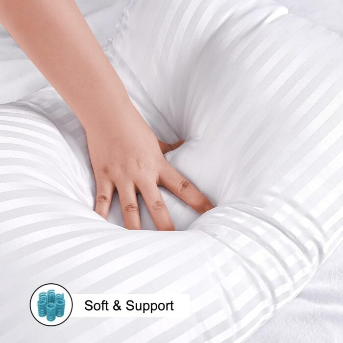 EIUE Hotel Collection Bed Pillows for Sleeping 2 Pack Queen Size，Pillows for Side and Back Sleepers,Super Soft Down Alternative Microfiber Filled Pillows,20 x 30 Inches - Image 4
