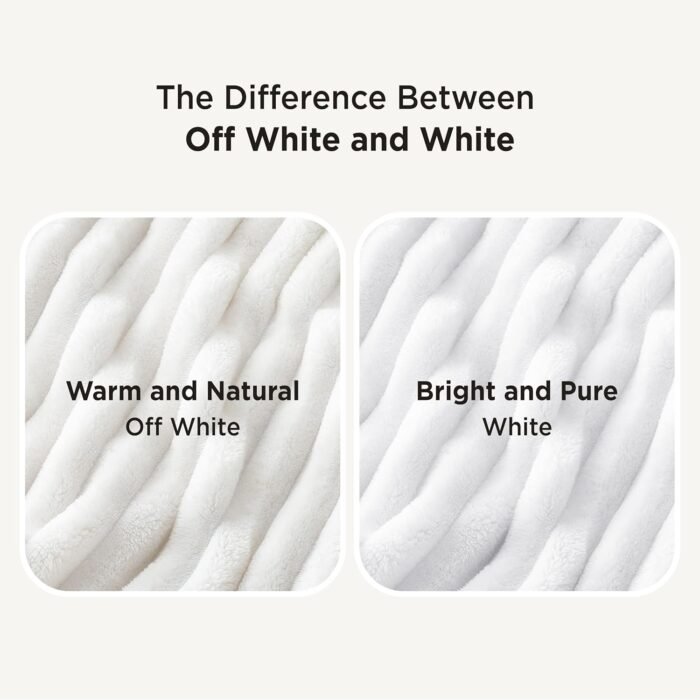 Bedsure White Throw Blanket for Couch - GentleSoft Cozy Soft Blankets for Women, Cute Small Fleece Throws for Girls, Off White, 50x60 Inches - Image 6