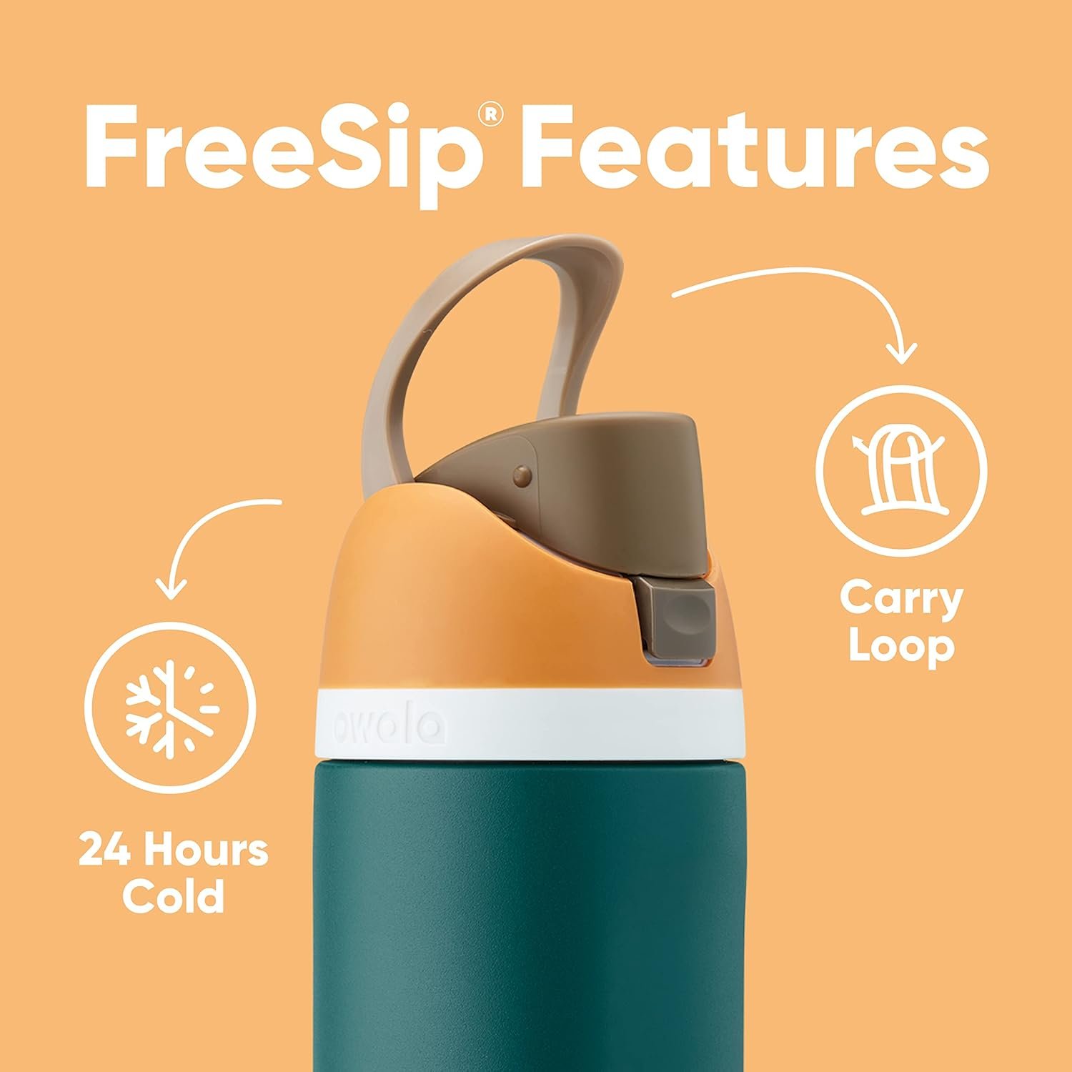 Owala FreeSip Insulated Stainless Steel Water Bottle with Straw for Sports, Travel, and School BPA-Free Sports Water Bottle, 24 oz, Very, Very Dark - Image 4