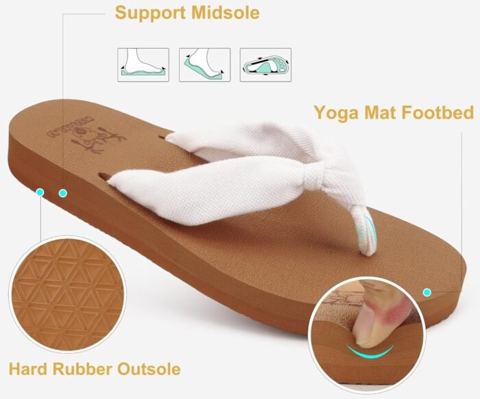 KuaiLu Flip Flops for Women with Arch Support Yoga Mat Comfortable Summer Beach Walking Thong Cushion Sandals Slip On Indoor Outdoor - Image 6