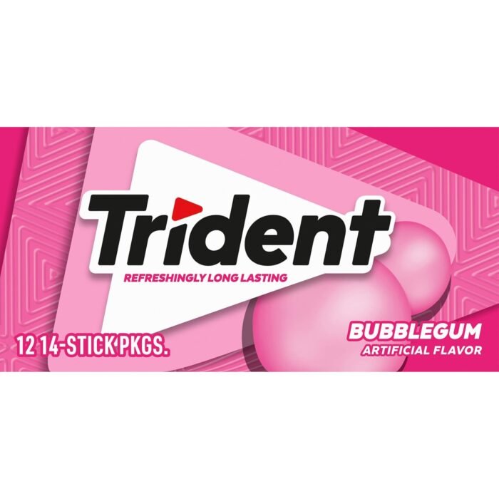 Trident Bubblegum Sugar Free Gum, 12 Packs of 14 Pieces (168 Total Pieces) - Image 12