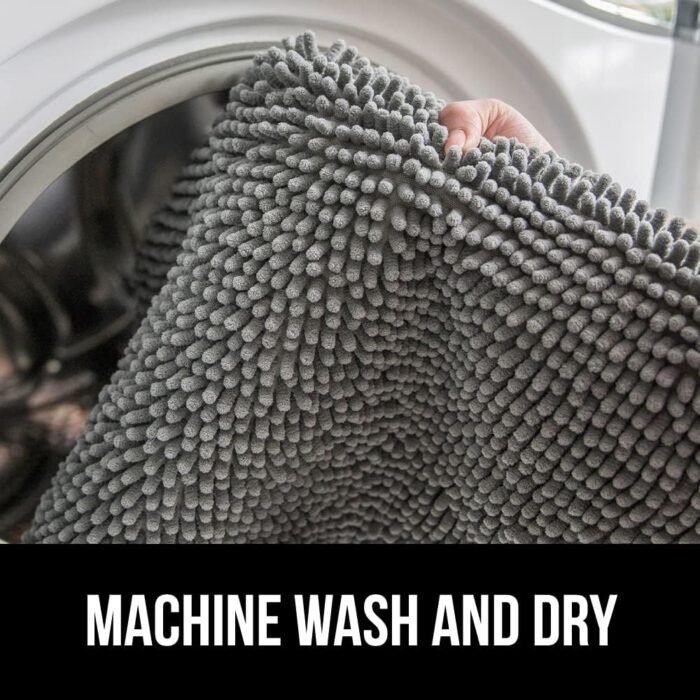 Gorilla Grip Bath Rug Mat 24x17, Thick Soft Absorbent Chenille, Rubber Backing Quick Dry Microfiber Mats, Machine Washable Rugs for Shower Floor, Bathroom Runner Bathmat Accessories Decor, Grey - Image 7