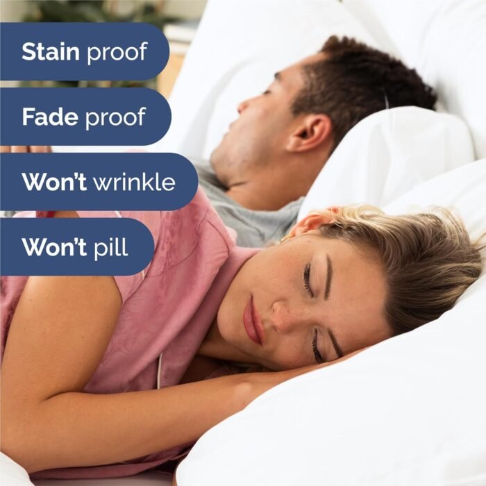 King 6 Piece Sheet Set - Breathable & Cooling Sheets - Hotel Luxury Bed Sheets - 1 Flat Sheet, 1 Fitted Sheet & 4 Pillowcases - Deep Pocket - Easy Fit - Comfy, Soft & Wrinkle Free - King White Sheets - Image 5