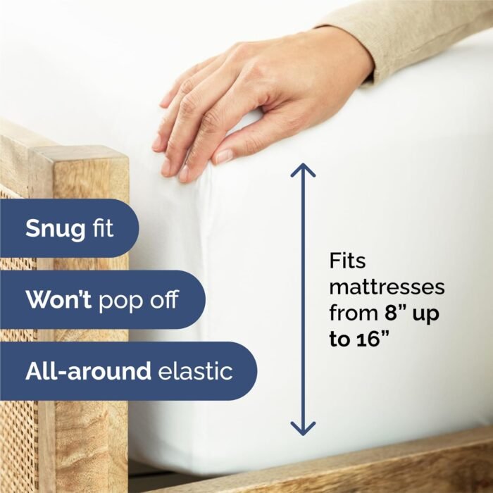 King 6 Piece Sheet Set - Breathable & Cooling Sheets - Hotel Luxury Bed Sheets - 1 Flat Sheet, 1 Fitted Sheet & 4 Pillowcases - Deep Pocket - Easy Fit - Comfy, Soft & Wrinkle Free - King White Sheets - Image 3