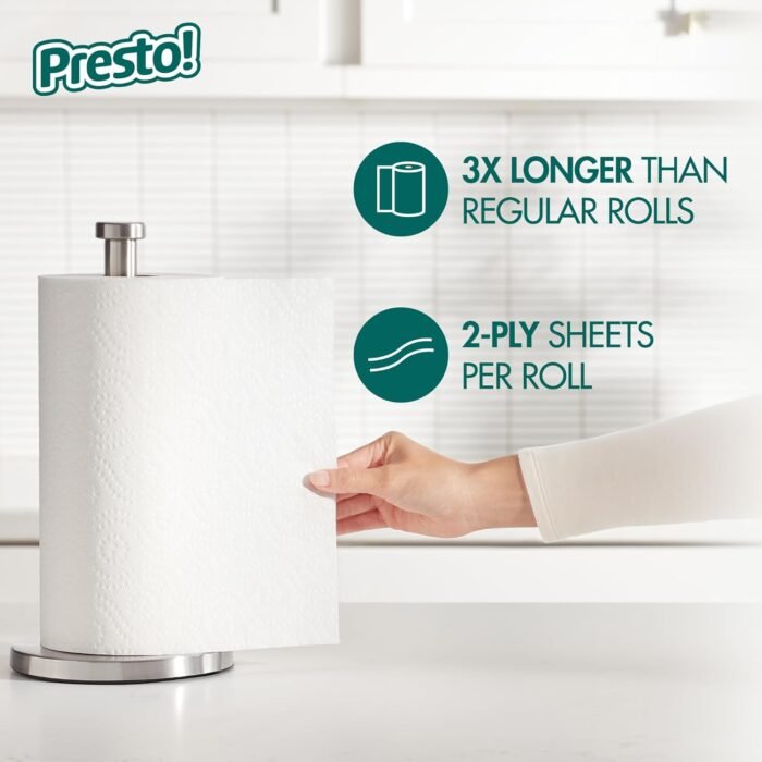Amazon Brand - Presto! Flex-a-Size Paper Towels, 158 Sheet Huge Roll, 12 Rolls (2 Packs of 6), Equivalent to 38 Regular Rolls, White - Image 2