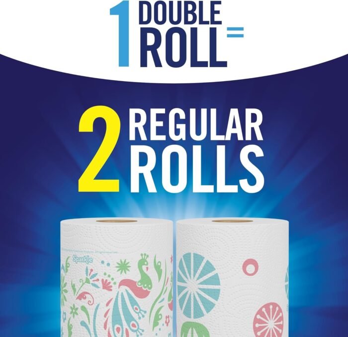 Sparkle Pick-A-Size Paper Towels, Spirited Prints, 6 Double Rolls = 12 Regular Rolls, Everyday Value Paper Towel With Full And Half Sheets - Image 6
