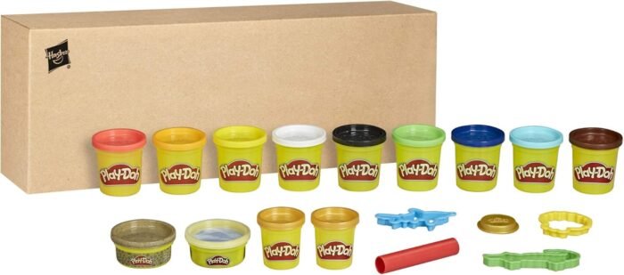 Play-Doh Pirate Theme 13-Pack of Non-Toxic Modeling Compound for Kids 3 Years and Up with 3 Cutter Shapes, Coin Mold, and Roller Tool (Amazon Exclusive) - Image 2