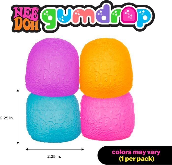 Schylling NeeDoh Gumdrop - Textured Sensory Toy with Super Solid Squish - 2.5" Tall - Colors May Vary (Pack of 1) - Image 6