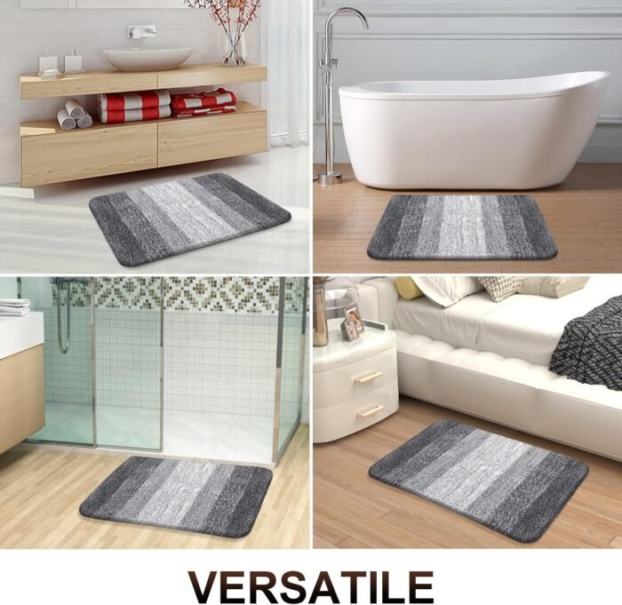 OLANLY Bathroom Rugs Mat 30x20, Extra Soft Absorbent Microfiber Bath Rugs, Rubber Backing, Quick Dry, Machine Washable Bath Mats for Bathroom Floor, Tub, Shower and Home Decor Accessories, Grey - Image 7
