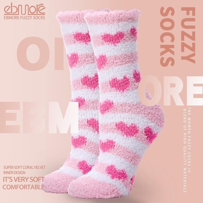 EBMORE Womens Fuzzy Socks Slipper Soft Cabin Plush Warm Fluffy Winter Sleep Cozy Adult Socks - Image 6