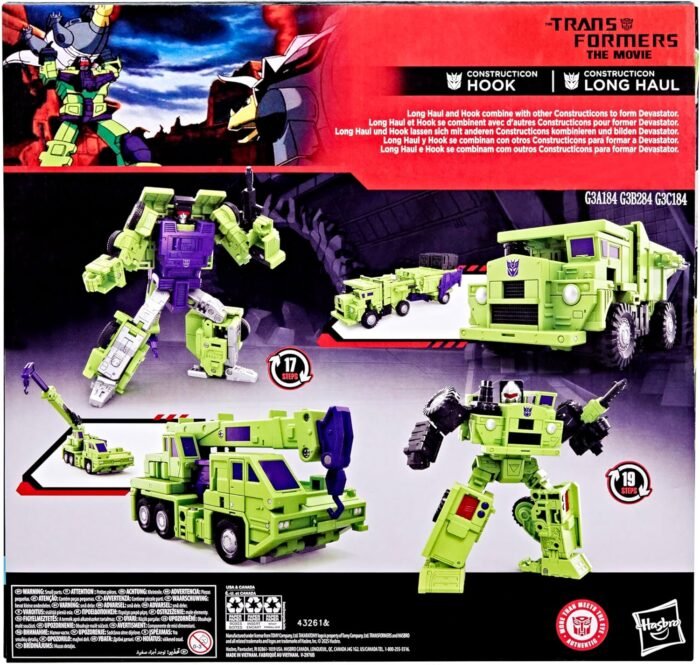 Transformers Studio Series The The Movie Constructicon Long Haul & Constructicon Hook, 6.5-inch Action Figures, Robot Toys for Ages 8+ - Image 6