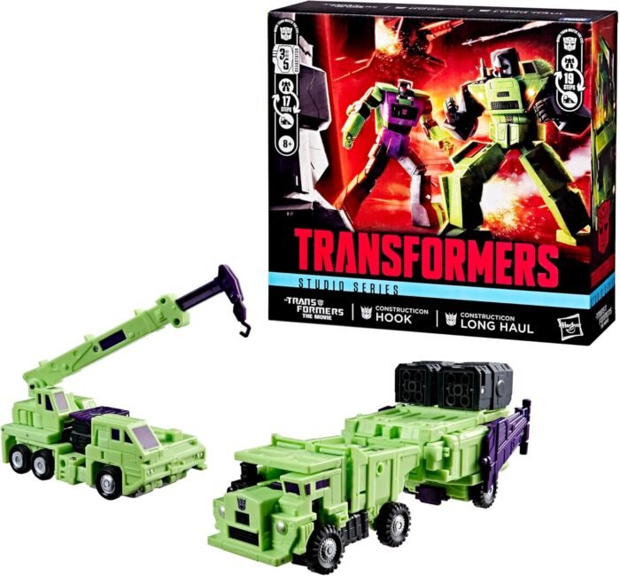 Transformers Studio Series The The Movie Constructicon Long Haul & Constructicon Hook, 6.5-inch Action Figures, Robot Toys for Ages 8+ - Image 4