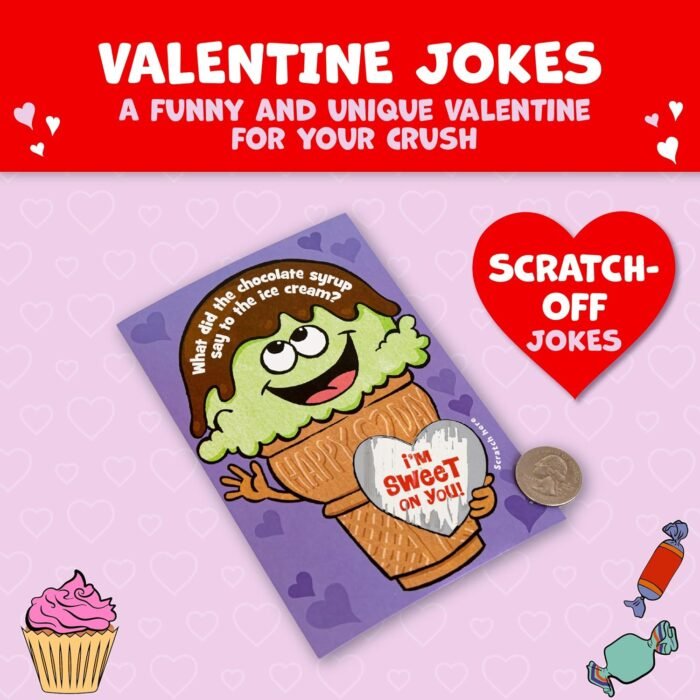 Peaceable Kingdom Valentines Cards for Kids Classroom, Set of 28 Valentines Day Gifts - Scratch off Jokes - Image 3