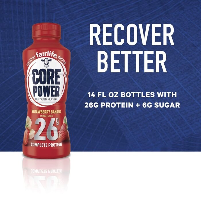 Core Power Protein Shake, Strawberry Banana, 26g Bottle, 14oz, 12 Pack - Image 13