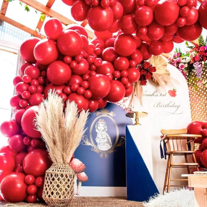 PartyWoo Red Balloons, 140 pcs Matte Red Balloons Different Sizes Pack of 18 Inch 12 Inch 10 Inch 5 Inch Red Latex Balloons for Balloon Garland or Balloon Arch as Birthday Party Decorations, Red-Y57 - Image 5