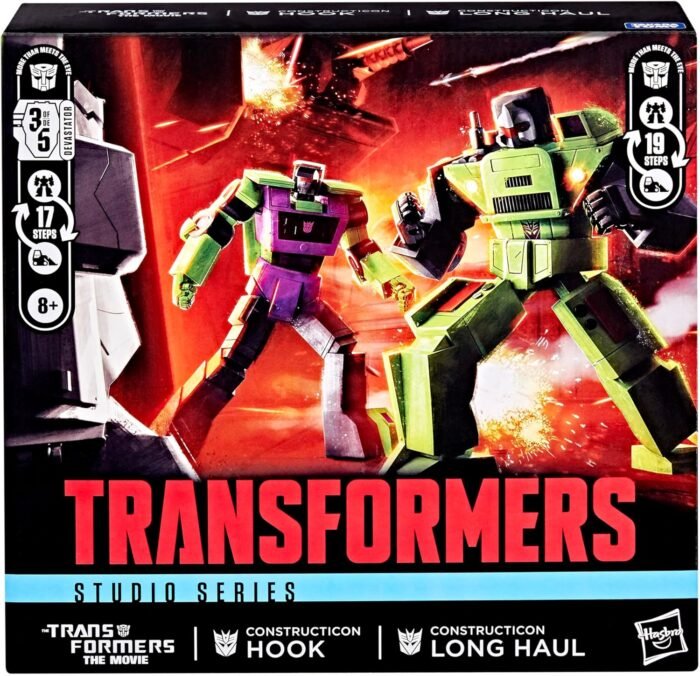 Transformers Studio Series The The Movie Constructicon Long Haul & Constructicon Hook, 6.5-inch Action Figures, Robot Toys for Ages 8+ - Image 5