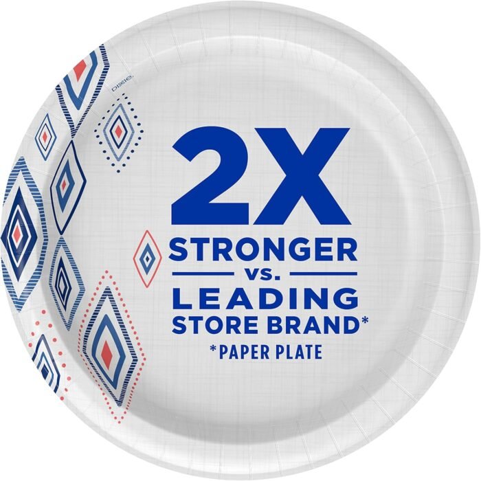 Dixie Large Paper Plates, 10 Inch, 204 Count, 2X Stronger, Microwave-Safe, Soak-Proof, Cut Resistant, Disposable Plates For Everyday Breakfast, Lunch, & Dinner Meals - Image 3