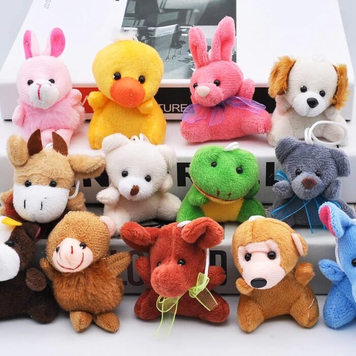 JOYIN 24 Pack Mini Animal Plush Toy Assortment (24 Units 3" Each), Animals Keychain Decoration for Kids, Small Stuffed Animal Bulk for Kids, Carnival Prizes, School Gifts, Valentine's Day Party Favors - Image 6