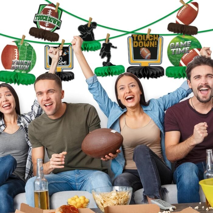 10PCS Football Party Decorations Football Table Centerpiece Football Honeycomb Centerpieces Table Toppers for Football Birthday Party Football Game - Image 4
