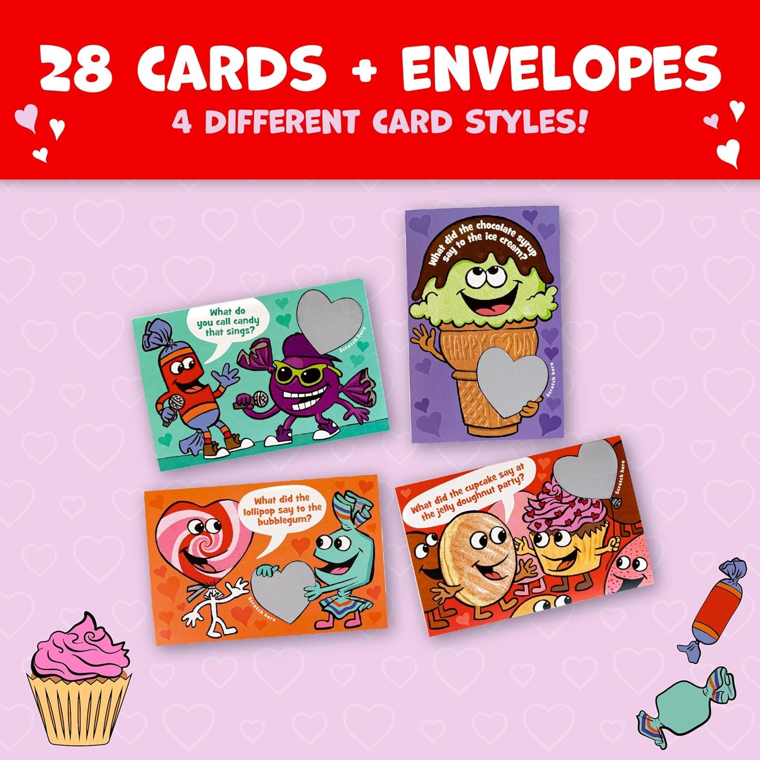 Peaceable Kingdom Valentines Cards for Kids Classroom, Set of 28 Valentines Day Gifts - Scratch off Jokes - Image 2