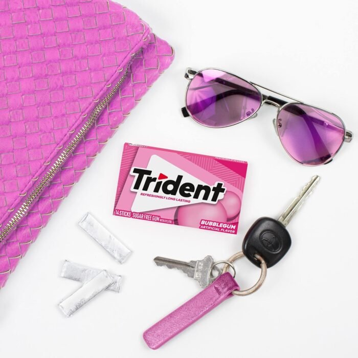Trident Bubblegum Sugar Free Gum, 12 Packs of 14 Pieces (168 Total Pieces) - Image 4