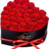 27 Preserved Roses in a Heart Box - Flowers Forever Valentine's Day, Roses Forever for Women, Roses Forever in a Box, Birthday Gifts for Her, Red