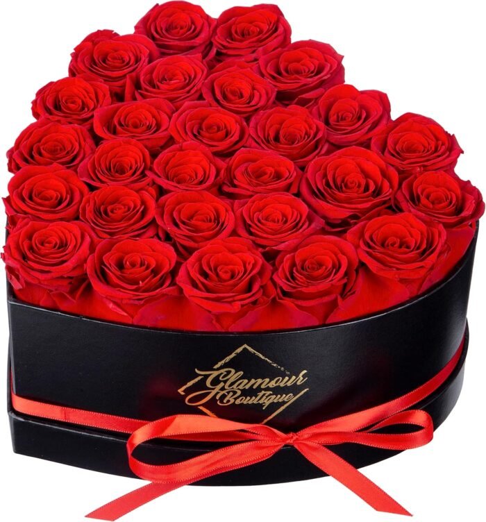 27 Preserved Roses in a Heart Box - Flowers Forever Valentine's Day, Roses Forever for Women, Roses Forever in a Box, Birthday Gifts for Her, Red