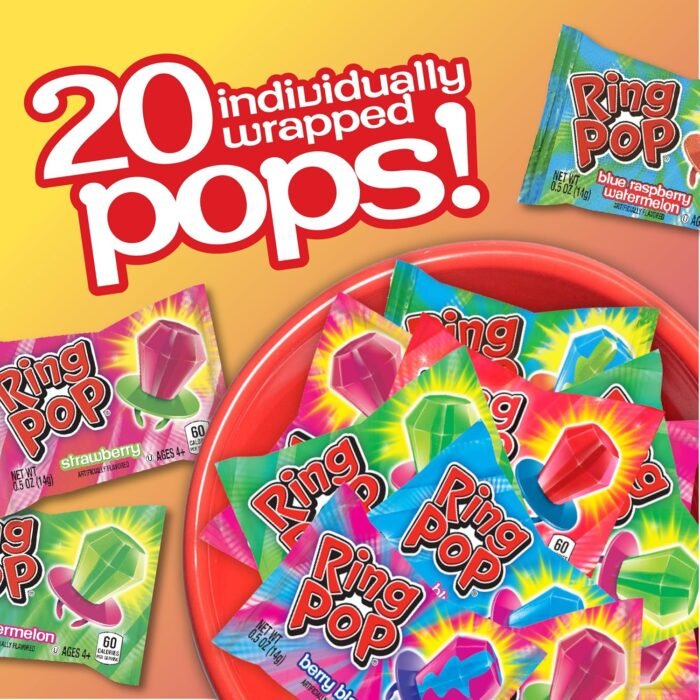 Candy Variety Pack - 4 Count Assorted Lollipops - Ring Pop, Push Pop, Baby Bottle Pop & Juicy Drop - Ideal for Birthdays, Party Favors, Celebrations & Candy Gifts by Bazooka Candy Brands - Image 2