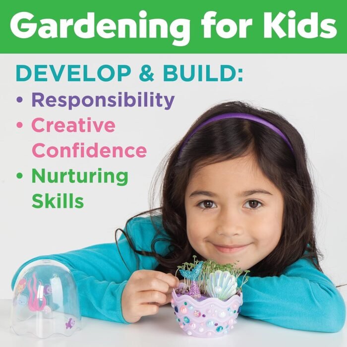 Creativity for Kids Mini Garden: Mermaid Terrarium Kit - Mermaid Gifts for Girls, Crafts for Kids and Mermaid Toys Ages 6-8+, Stocking Stuffers for Kids - Image 7