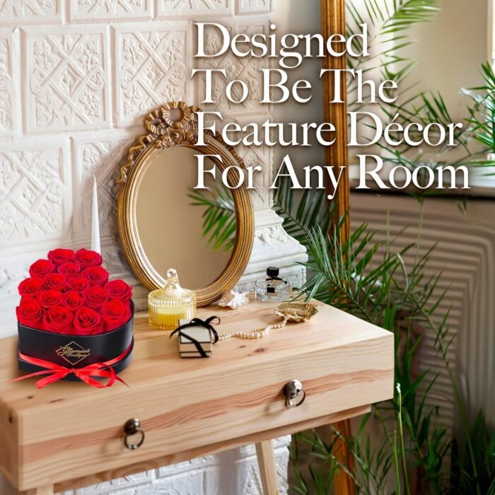 16 Flower Forever Heart Shape Box - Preserved Roses, Immortal Roses Gift for Her Rose Eternal Preserved Flowers for Mothers Day Women Valentines Day Gifts for Wife - Red - Image 6