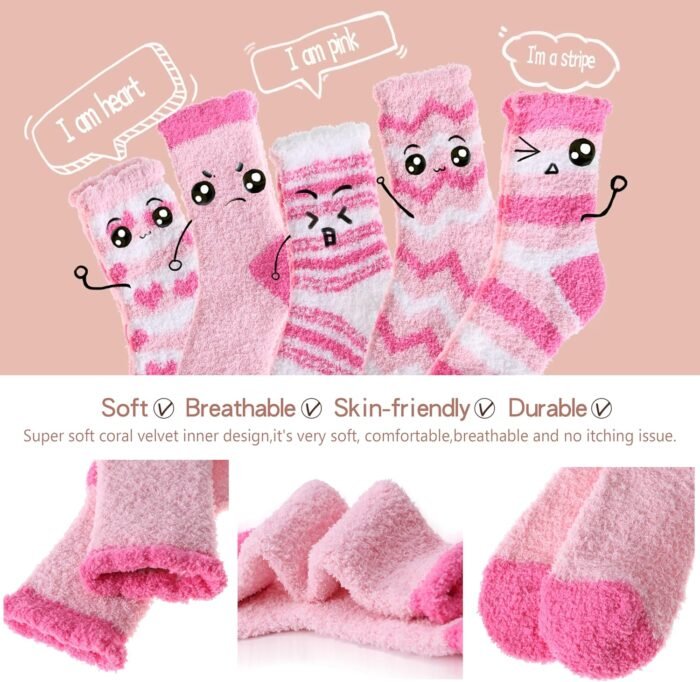 EBMORE Womens Fuzzy Socks Slipper Soft Cabin Plush Warm Fluffy Winter Sleep Cozy Adult Socks - Image 5
