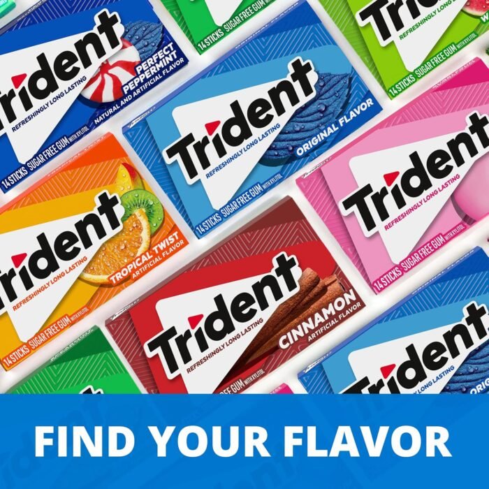 Trident Bubblegum Sugar Free Gum, 12 Packs of 14 Pieces (168 Total Pieces) - Image 9